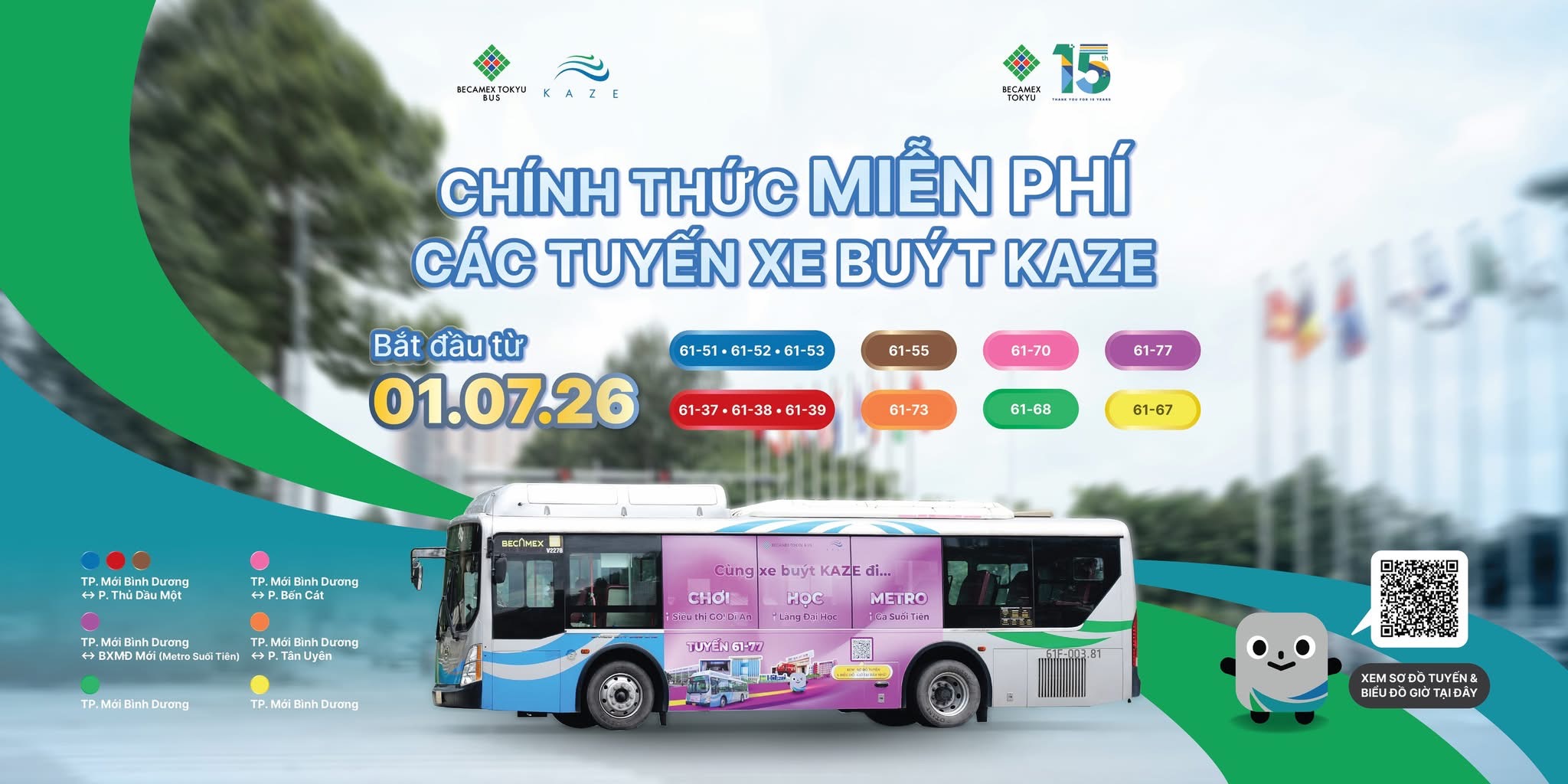 Xe buýt Becamex Tokyu Bus miễn phí đến hết năm 2026: Đừng bỏ lỡ cơ hội này
